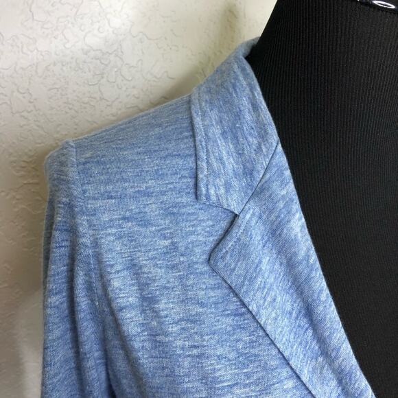 Majestic Filatures blue linen silk blend button front jacket size 3 or Medium - Picture 6 of 14